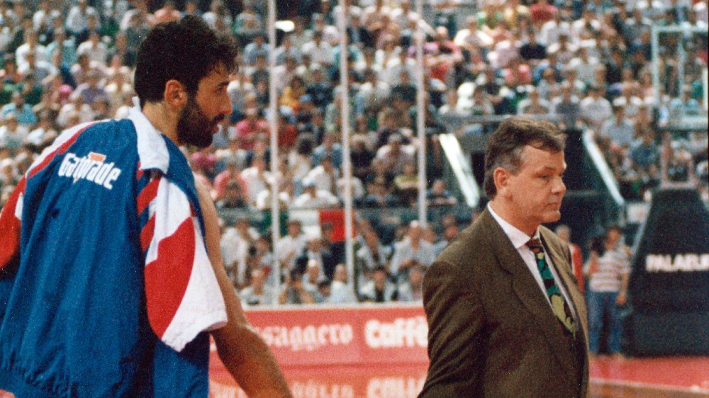 Duda Ivković i Vlade Divac na Evrobasketu 1991. godine (©MN press)